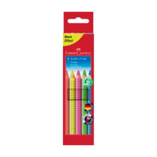 Kredki jumbo grip kpl. 5 kol. neon