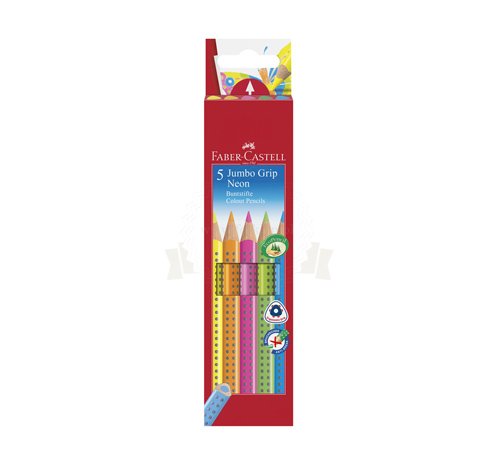 Kredki jumbo grip kpl. 5 kol. neon