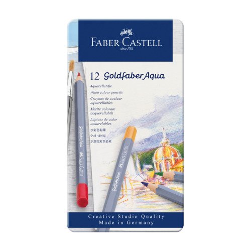 KREDKI AKWARELOWE GOLDFABER AQUA 12 KOL. OPAKOWANIE METALOWE