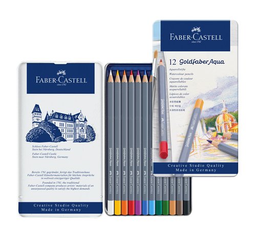 KREDKI AKWARELOWE GOLDFABER AQUA 12 KOL. OPAKOWANIE METALOWE