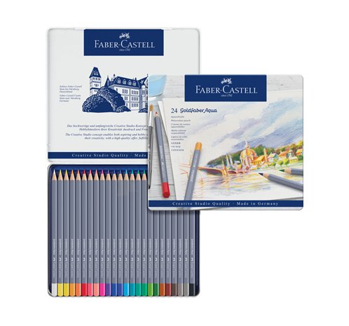Kredki Akwarelowe Goldfaber Aqua 24 Kol. Opakowanie Metalowe  