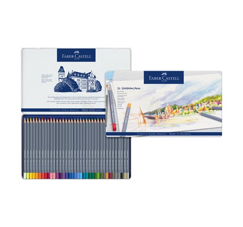 Kredki Akwarelowe Goldfaber Aqua 36 Kol. Opakowanie Metalowe