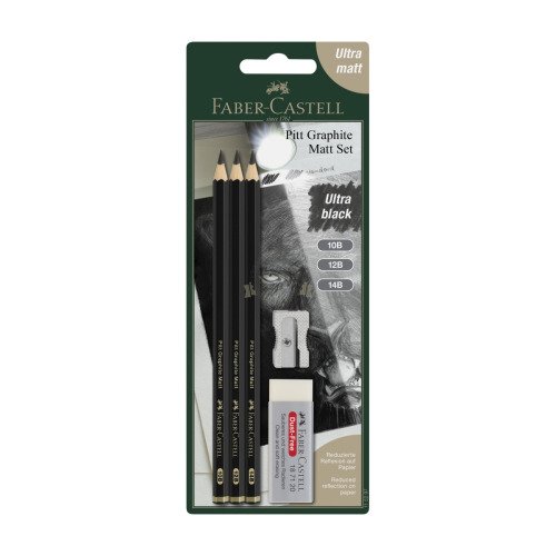 Zestaw Pitt Graphite Matt - ołówki 10B/12B/14B gumka, temperówka