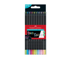 Kredki trójkątne black edition 12 kol. pastelowych i neonowych Faber-Castell