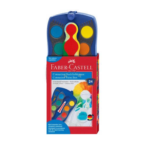 Farby Szkolne Connector 24 kol. w niebieskiej kasetce