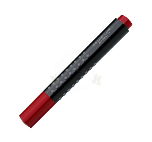 Grip marker permanentny, czerwony, końcówka ścięta