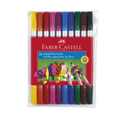 Flamastry dwustronne etui 10 szt. op. plastikowe