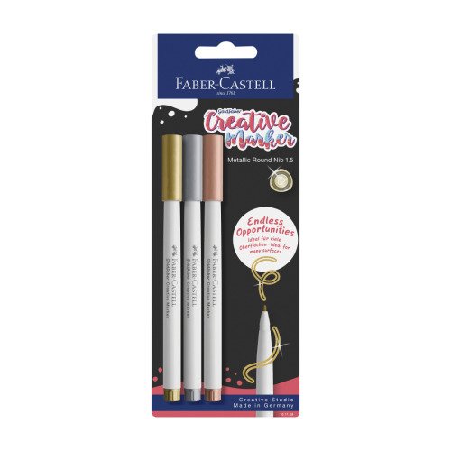 Pisaki kreatywne Goldfaber  3 kol. Złoty, Srebrny, Miedziany