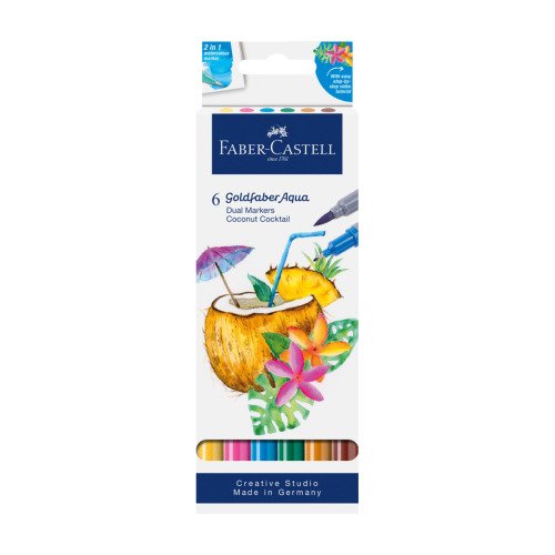 Zestaw Coconut, Pisak akwarelowy Goldfaber Aqua dwustronny