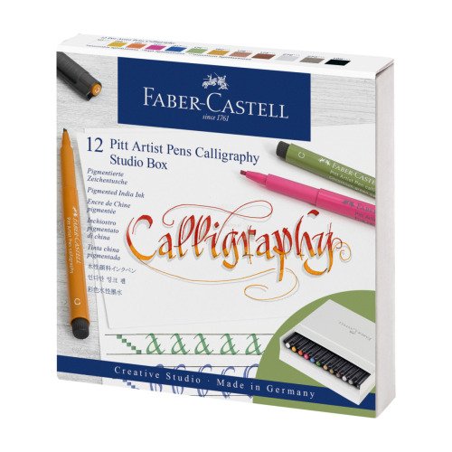 Zestaw do kaligrafii Studio Box Faber-Castell Pitt Artist Pen C - 12 kol.