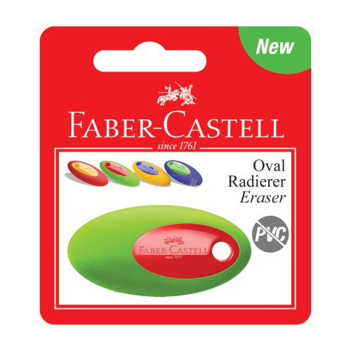 Gumka oval pvc-free mix kolorów blister 1szt. Faber-Castell