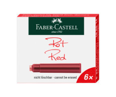 Naboje atramentowe krótkie czerwone 6 szt. kartonik Faber-Castell