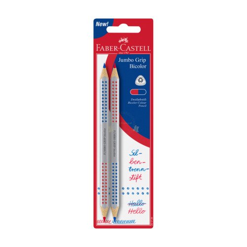 Kredka Jumbo Grip Dwustronna czerwona/niebieska blister 2 szt.