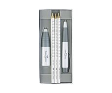 Ołówki i długopis Grip w zestawie prezentowym White Edition