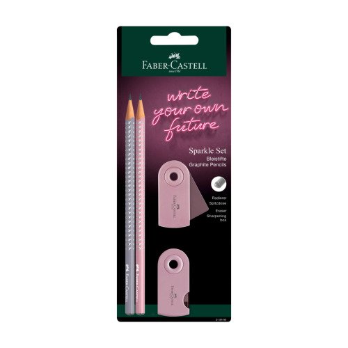 Zestaw Sparkle 2 ołówki+gumka+temperówka Sleeve