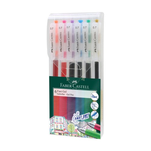 Długopis Automatyczny Żelowy Fast Gel 0,7 mm 6 kol. w etui