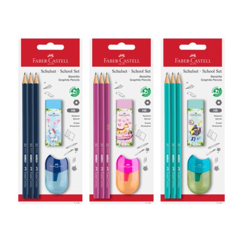 Zestaw ołówek 1111 3 sztuki + temperówka + gumka