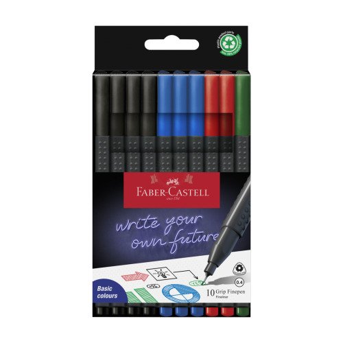 Cienkopis Grip 10 szt, Zestaw podstawowy