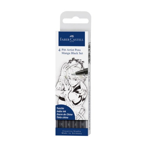 Pitt artist pen manga etui 4 szt. czarny