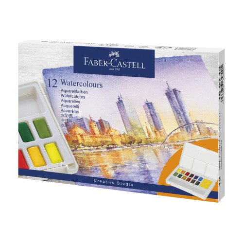 Farby Akwarelowe CS w kostkach 12 kol.
