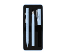 Zestaw prezentowy pióro wieczne + długopis Grip 2010 Sky Blue, opakowanie metalowe