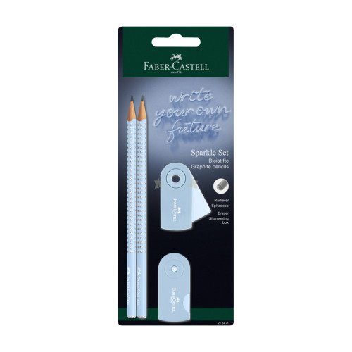 Zestaw Sparkle Sky Blue 2 ołówki+ temperówka i gumka Sleeve mini