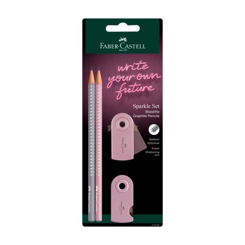 Zestaw Sparkle 2 ołówki+gumka+temperówka Sleeve